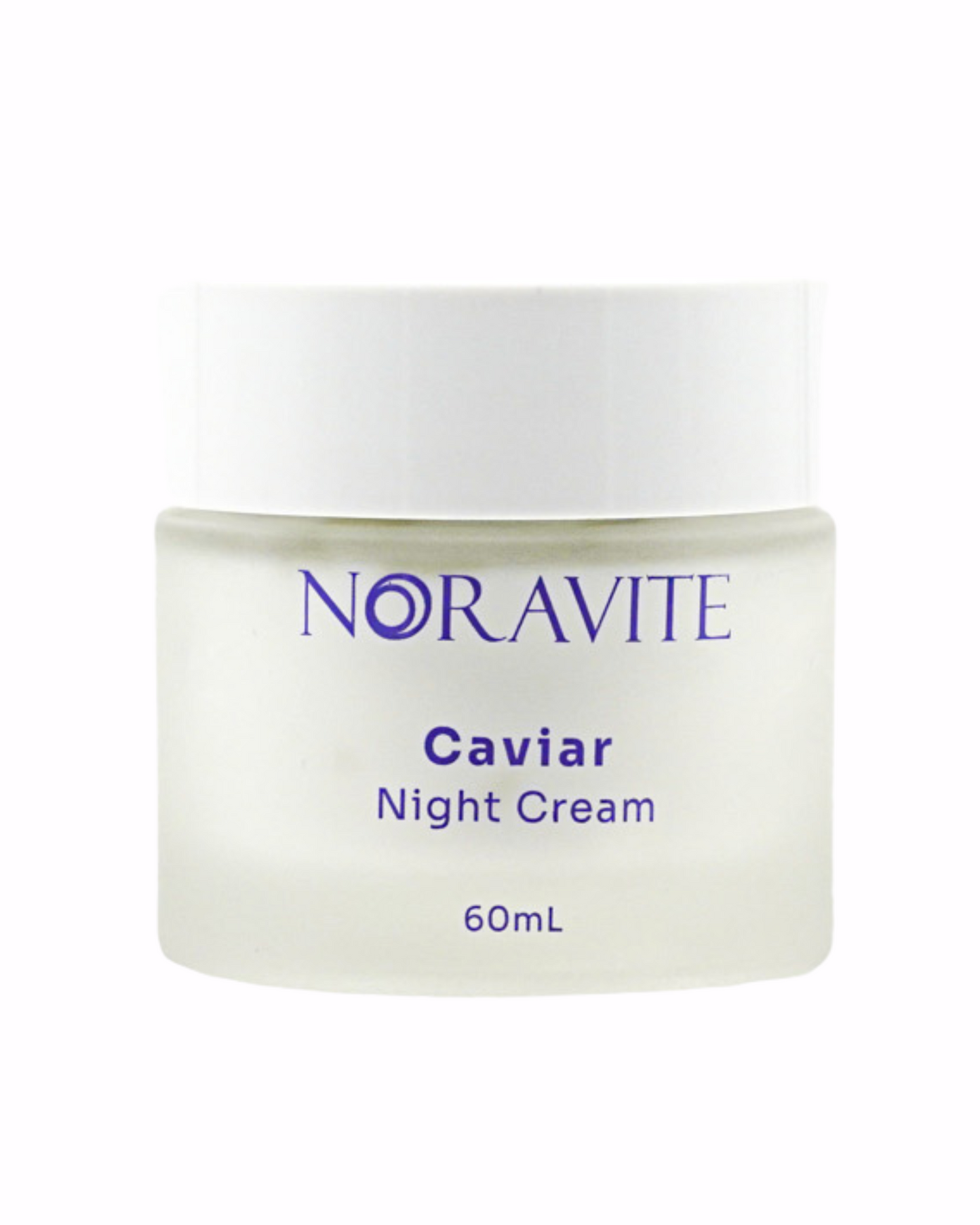 Noravite Caviar Night Cream jar on a white background